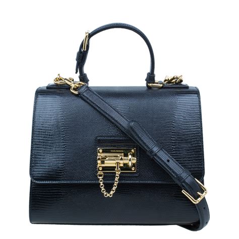 dolce gabbana black leather bag